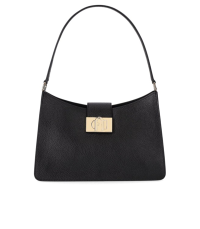 Shop Furla 1927 M Soft Black Shoulder Bag