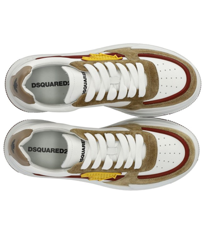 Shop Dsquared2 Canadian White Burgundy Ocher Sneaker