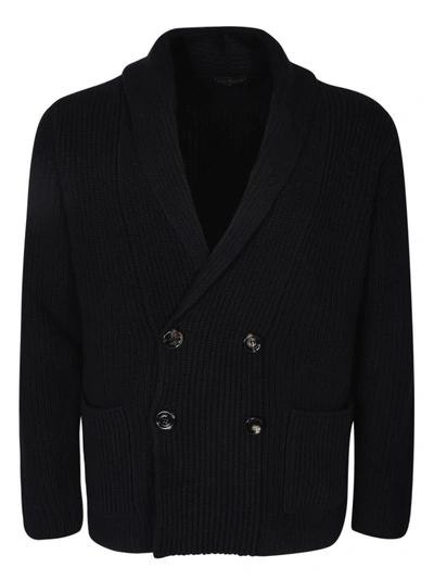Shop Dell'oglio Shawl Collar Cardigan In Black