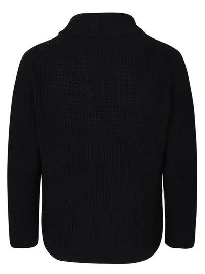 Shop Dell'oglio Shawl Collar Cardigan In Black