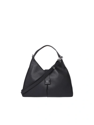 Shop Orciani Grained Leather Bag In Black