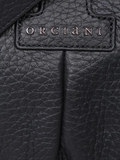 Shop Orciani Grained Leather Bag In Black