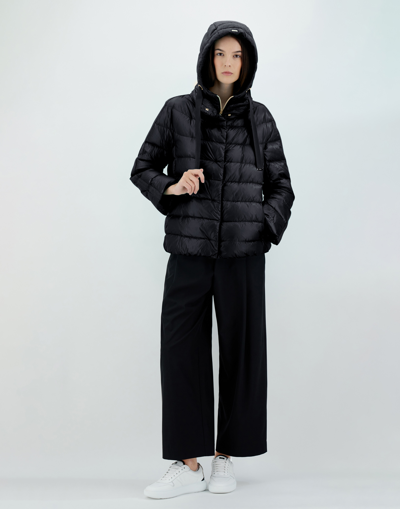 Herno Nylon Ultralight And Silk Cashmere Cape In Black
