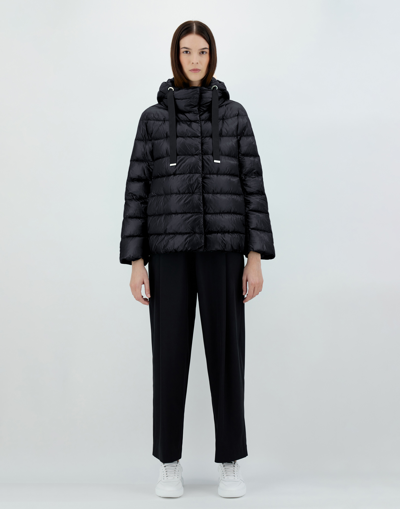 Herno Nylon Ultralight And Silk Cashmere Cape In Black