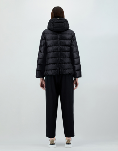 Herno Nylon Ultralight And Silk Cashmere Cape In Black