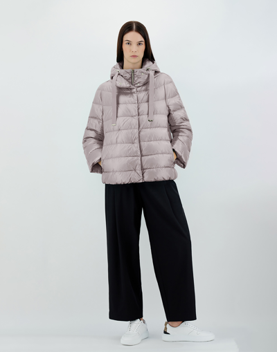 Herno Nylon Ultralight And Silk Cashmere Cape In Grey Pearl