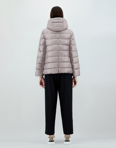Herno Nylon Ultralight And Silk Cashmere Cape In Grey Pearl