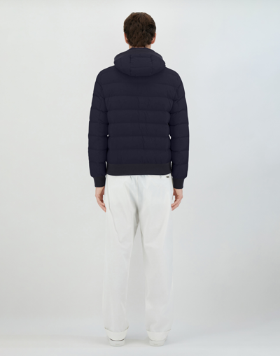 Shop Herno Bomber Jacket In Ecoage And Silk Cashmere In New Blue