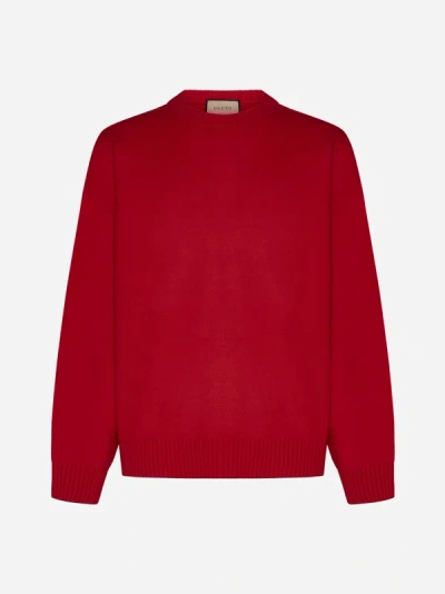 Shop Gucci Wool Sweater In Tomato Red