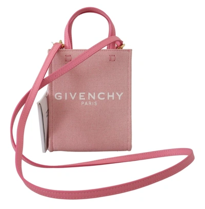 Shop Givenchy Pink Coated Canvas Vertical Mini Shoulder Bag