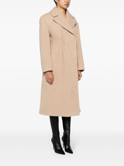 Shop Recto Women Casentino Elastic Belted Detail Coat In Light Beige