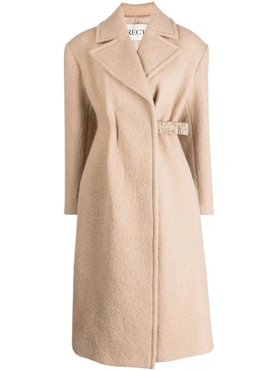 Shop Recto Women Casentino Elastic Belted Detail Coat In Light Beige