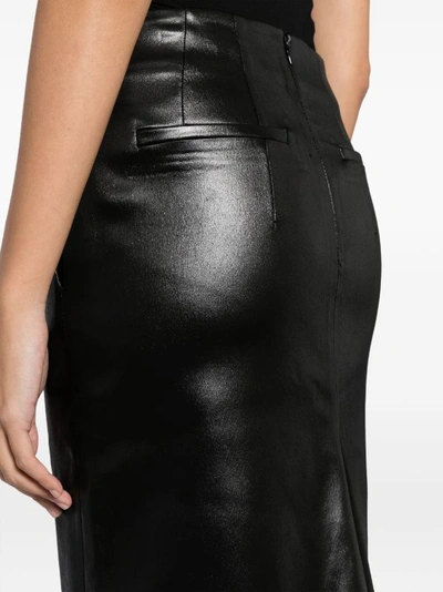 Shop Recto Women Glossy Satin Midi Skirt In Black