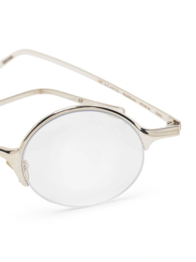 Shop Rigards Polished Silver Frame Glasses In Sterling Silver/dark Grey