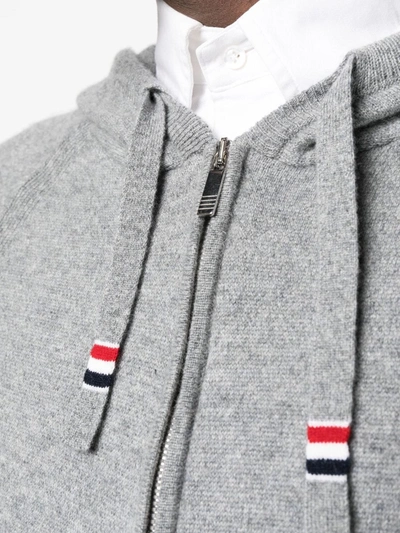 Shop Thom Browne Men Cashmere Zip-up Hoodie In 055 Light Grey