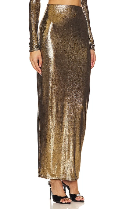 Shop Camila Coelho Leandra Maxi Skirt In Metallic Gold