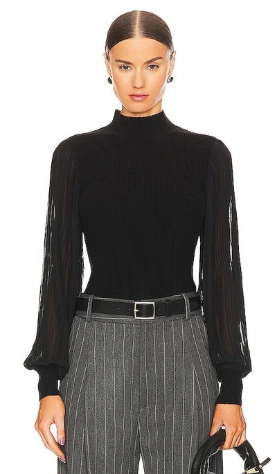 Shop Bcbgeneration Mixed Media Sweater In Black