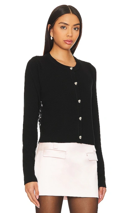 Cami Nyc Aurla Merino Wool Lace-back Cardigan In Black