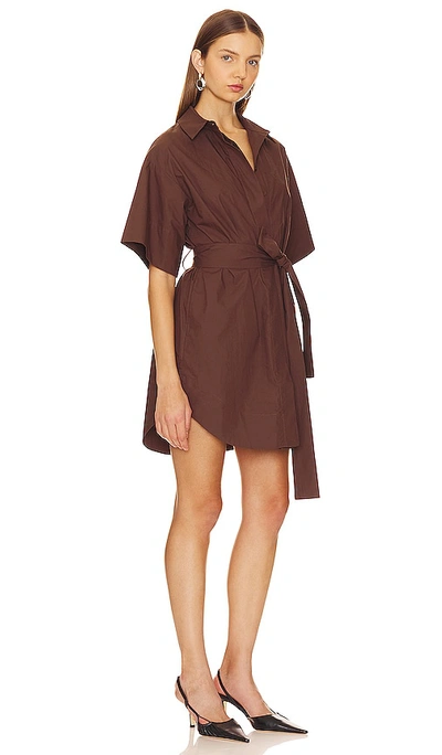 Shop Aexae Kimono Mini Dress In Brown
