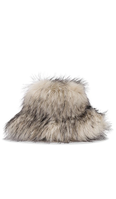 FAUX RACOON HAT – 米色