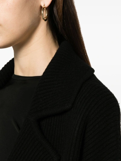 Shop Totême Toteme Women Rib-knit Cardi Coat In 001 Black