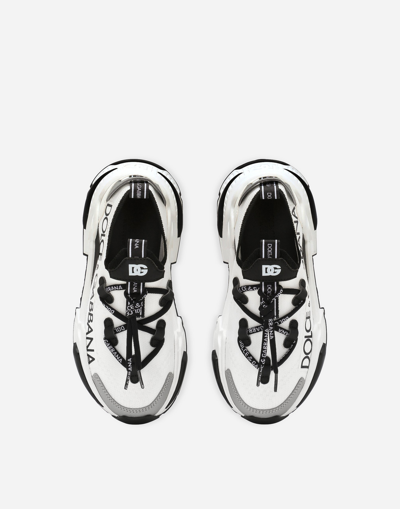 Dolce & Gabbana Airmaster Leather-trimmed Sneakers In White