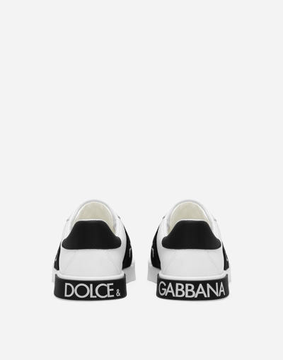 Dolce & Gabbana Calfskin Portofino Sneakers In White