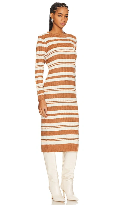Shop Line & Dot Duo Striped Sweater Dress In Sienna