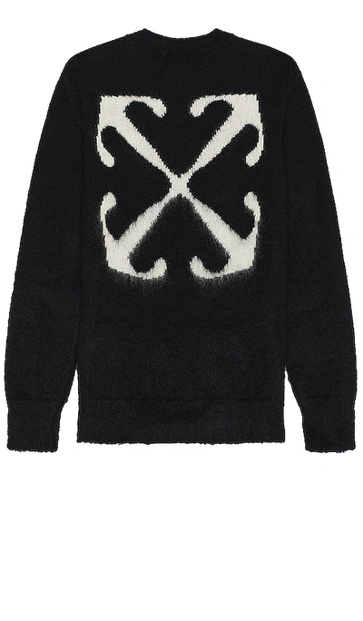 Shop Off-white Mohair Arrow Knit Crewneck In Black