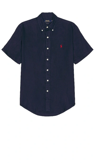 Shop Polo Ralph Lauren Piece Dye Sport Shirt In Navy