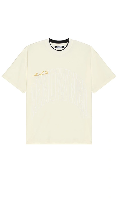 Shop Renowned Double Neck Arch Tee In Cream