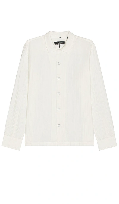 Shop Rag & Bone Avery Gauze Long Sleeve Shirt In White