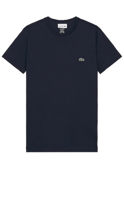 Lacoste Mens Classic Fit Cotton Jersey T-shirt In Blue