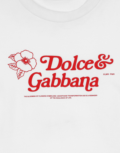 Shop Dolce & Gabbana Jersey T-shirt With Dolce&gabbana Print In White