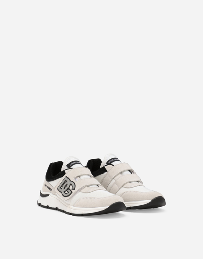 Shop Dolce & Gabbana Mixed-material Sneakers In White