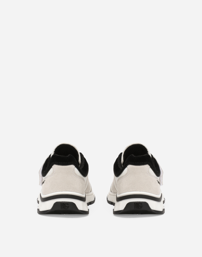 Dolce & Gabbana Dg Running Split Calfskin Sneakers In White