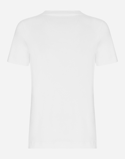 Dolce & Gabbana Logo-embossed Cotton T-shirt In White