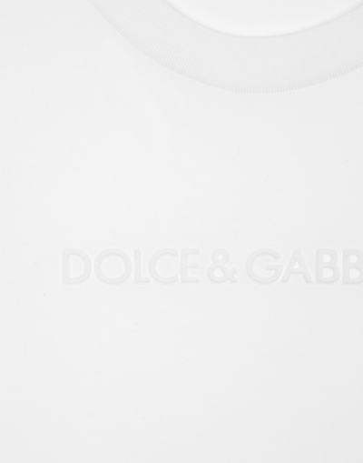 Dolce & Gabbana Logo-embossed Cotton T-shirt In White