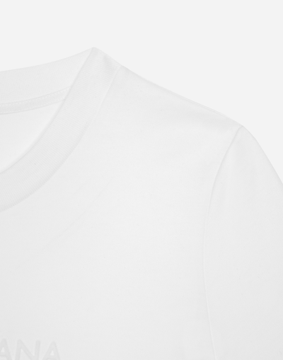 Dolce & Gabbana Logo-embossed Cotton T-shirt In White