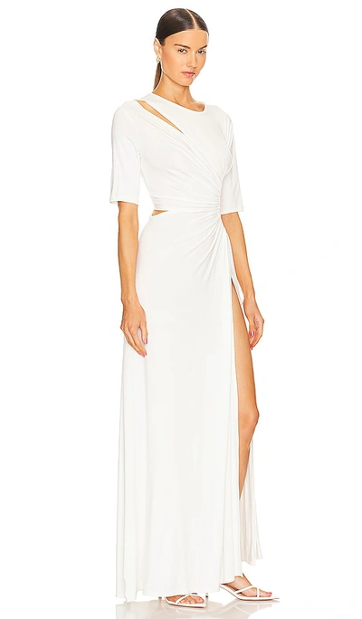 Sid Neigum Gathered Slit Maxi Dress In White