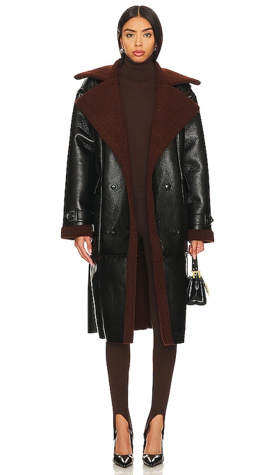 Shop Steve Madden Kinzie Faux Leather Coat In Black
