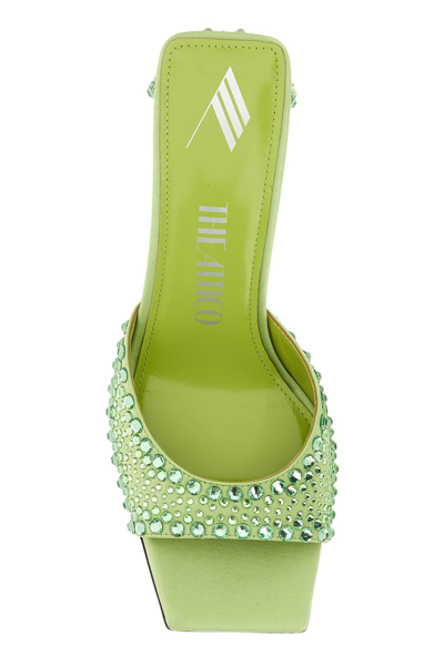 Attico Rhinestone-covered Block Heel Mules