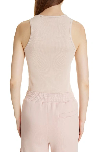 Shop Givenchy 4g Logo Stretch Cotton Rib Tank Top In Beige Pink