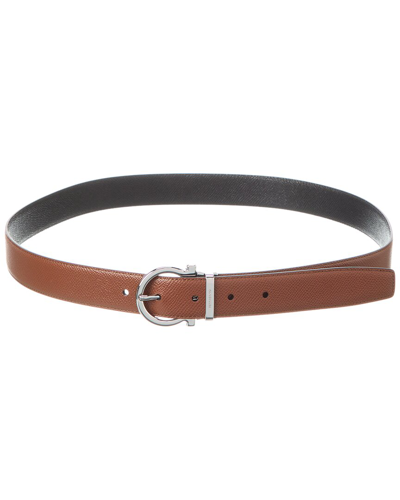 Shop Ferragamo Gancini Reversible & Adjustable Leather Belt In Red
