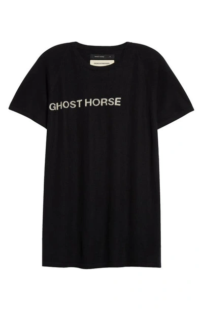 Shop Frenckenberger X Shane Macgowan Ghost Horse Raglan Sleeve Cashmere Sweater In Black / Writing Chalk