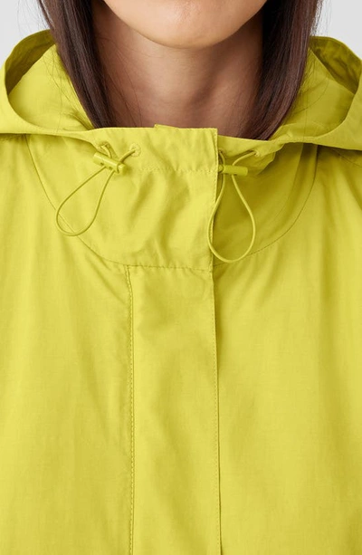 Shop Eileen Fisher Hooded Cotton Blend Jacket In Citron