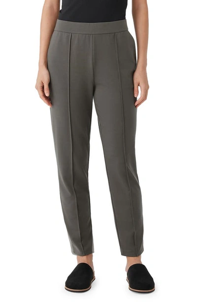 Shop Eileen Fisher Pintuck Pleat Tapered Ankle Pants In Grove