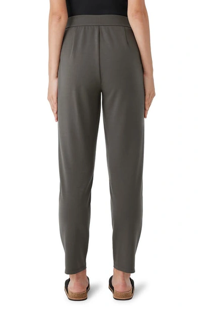 Eileen Fisher Pintuck Pleat Tapered Ankle Pants In Grove