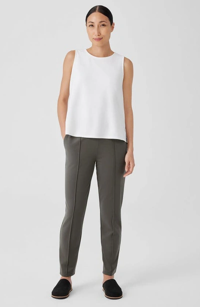 Shop Eileen Fisher Pintuck Pleat Tapered Ankle Pants In Grove