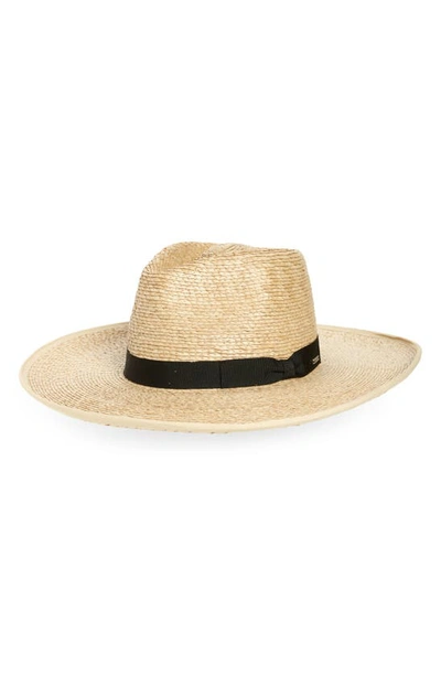 Shop Brixton Jo Straw Rancher Hat In Natural/black